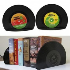 2pcs Creative Vinyl Record Shape Book Shelves Bookends Organizer Holders Stand S   332450294576